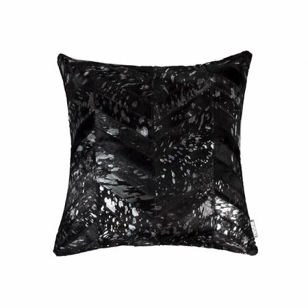 OCEANTAILER Home Roots Beddings  Torino Chevron Pillow Black & Silver - 18 x 18 in. 332288